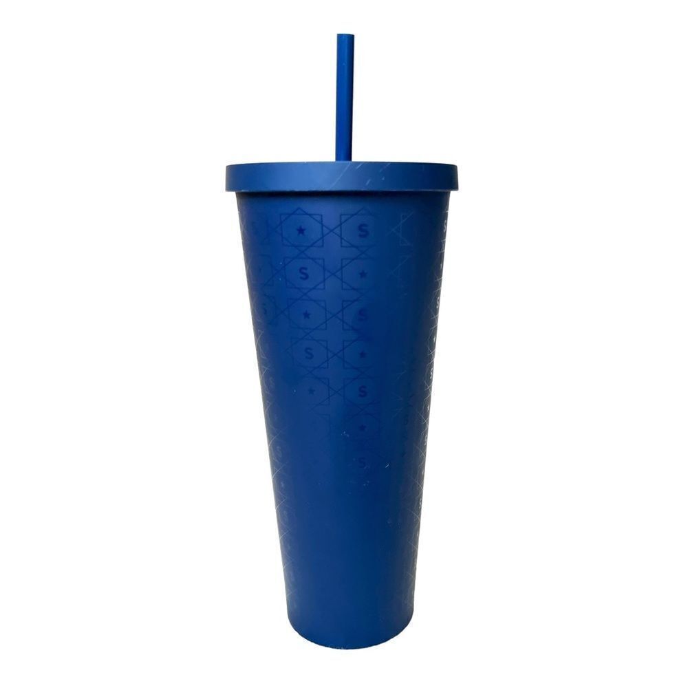 STARBUCKS Matte Navy Blue S and Star Pattern LOGO
